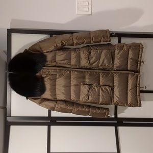 Burberry Down Fox Collar Puffer Coat
